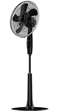 Cecotec Ventilador de Pie con Temporizador EnergySilence 1020 ExtremeFlow. 60 W, 10 aspas, Potente, Oscilante, Silencioso, 3 velocidades, Regulable, Motor de Cobre, Negro