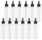 TIANZD 12 Pieces Empty 100 ml Clear PET Plastic Fine Mist Pump Spray Bottles with Black Top Portable Sprayer for Perfume Water Cosmetic Travel Containers Refillable, 2X Funnel