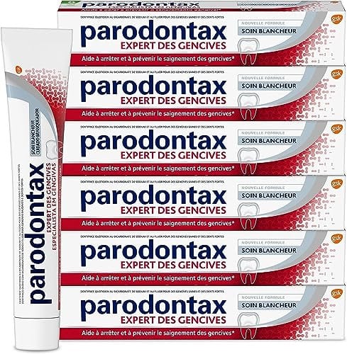 Parodontax Zahnpasta zur Zahnpflege, Zahnpasta, hilft Zahnfleischbluten zu stoppen und vorzubeugen, verbesserter Geschmack, 6 x 75 ml