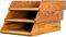 Royal-Office Schreibtisch Ablagefächer Stapelbar Holz 3er Set | Ablage Schreibtisch Organizer Holz Eiche | Dokumentenablage Papierablage Briefablage A4 | Bürobedarf Schreibtisch Zubehör | 35x24,5 cm