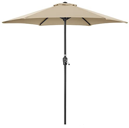 CHRISTOW Garden Parasol Umbrella Polyester Canopy Steel Sunshade With Crank Handle