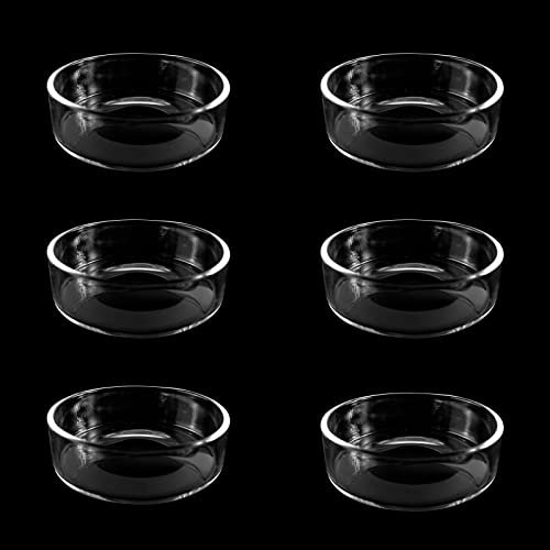 6 Stück Aquarium-Garnelen-Futternapf, Glas, transparent, klein, Futternapf, Futternapf, Haustier-Wasserschale, Futterbecher
