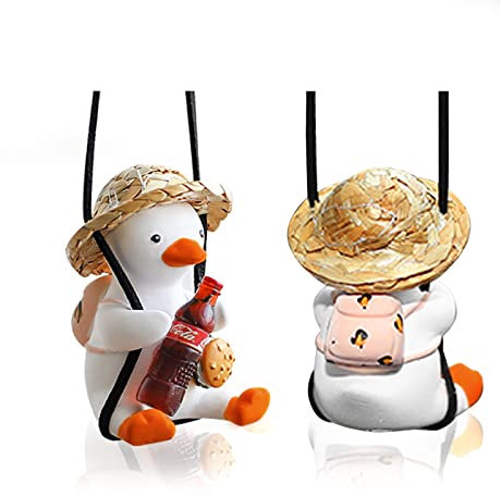 Süße Schaukel Ente Dekor, Schaukel Ente Auto Rückspiegel Anhänger, Auto Anhänger Swinging Duck Hängendes Ornament, Auto Ente Autospiegel Hängendes Zubehör, Auto Anhänger für Spiegel