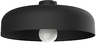 L+ Deckenleuchte aus Metall, Kuppelform, Durchmesser 40 cm, Farbe Schwarz matt