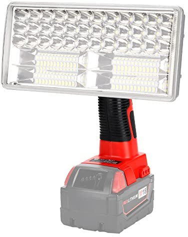 Lampe LED sans fil 4200 lm compatible avec batterie au lithium Milwaukee M18, lampe de travail 18 V pour camping, réparation de voiture, éclairage d'urgence et de chantier