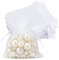 Organzasäckchen Hochzeit Organza Beutel 10 * 12CM, 50 Stück mit Kordelzug, Bonbons Geschenk Schmuckbeutel (Weiß)