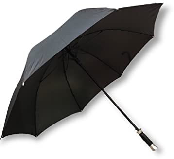 Ombrelli Domizio dal 1989 Paraguas – El gigante de la lluvia apertura automática sistema antiviento color negro, Negro