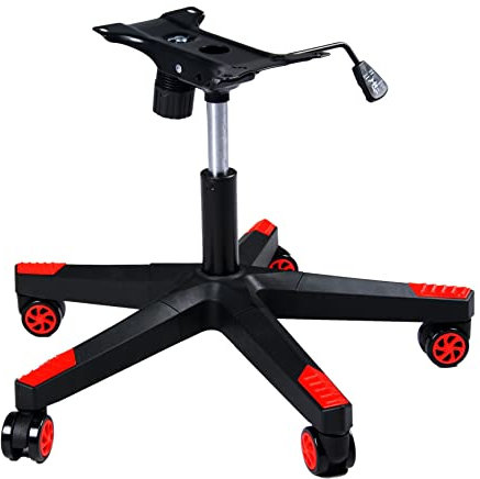 Frassie 71,1 cm Nylon-Gaming-Stuhl-Basis, Ersatz mit Bodenplatte, Ständerzylinder, 5 Rollen (rot)