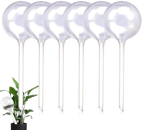 mizikuu 6 PCS Bewässerungskugel für Pflanzen, 26 x 8 cm Pflanzen Gießkugeln Dosierte Bewässerung Automatisch Geeignet zum Pflanzen für Drinnen und Draußen Faule Menschen Urlaub eine Geschäftsreise