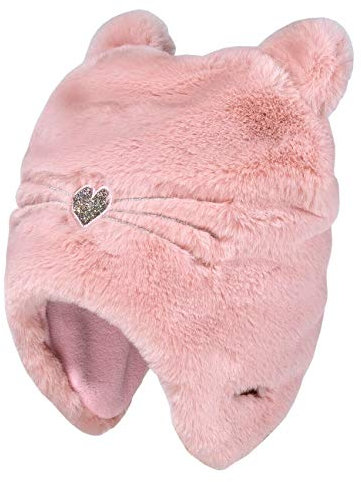 maximo® Mädchen Inka-Plüschmütze Katze, Größe:49, Präzise Farbe:Rosa
