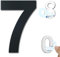 Ywonoby House Numbers - 3 Inch Self Adhesive Metal Stainless Steel Door Numbers Stickers for House Mailbox Apartment Hotel Courtyard - Black(7)