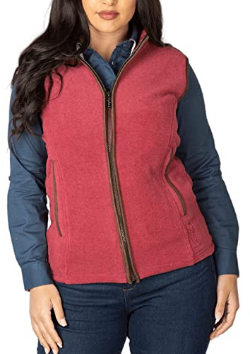 Rydale Ladies Huggate Waistcoat Womens Fleece Gilet Bodywarmer Vest Sleeveless Jacket Country Gilets 12 Colours (Strawberry, 18)
