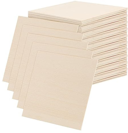 LEXININ 50 fogli quadrati in legno di tiglio, 100 x 100 x 2 mm, 10,2 cm, non finiti, per lavori fai da te