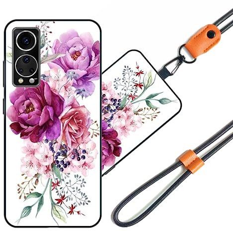 JEZSTHAI Coque Compatible avec ZTE Axon 30 5G Housse Antichoc Souple avec Motif,Étui de Protection en TPU Silicone Bumper Case avec Cordon de Collier Réglable,Motif*A02