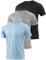 Star Vibe 3er Pack Sportshirt Set Für Herren T-Shirts Atmungsaktive Fitness Tshirt Gym Funktionsshirt Kurzarm Black/Light Grey/Blue L