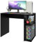 Madesa Gaming Computer Desk 39 Inch with 2 Shelves and Headphone Hanger Wooden Sturdy Home Office Table for Kids and Adults - Black