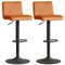 JaHECOME Samt Barhocker 2er Set Barstuhl Bistrohocker mit Rückenlehne, gepolsterter Sitzfläche höhenverstellbar 360° drehbar für Bar, Küche, Bistro, Counter, Esszimmer und Café (2, Orange)