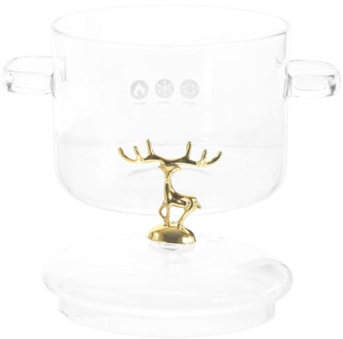 GOOHOCHY Glastopf Mit Deckel Und Praktischem Doppelgriff Hitzebeständig Für Nudel Schmorgerichte Vielseitiger Kochtopf Aus Robustem Glas Für Hausgebrauch Für Langsames Garen Und Suppen