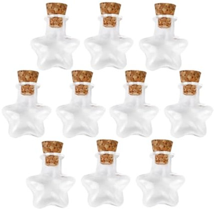 Alipis 20stücke Sternförmige Glasflaschen Wunschflaschen Mit Korken Kleine Glasflaschen Diy-bastelflaschen Multifunktional Zur Dekoration Geschenk