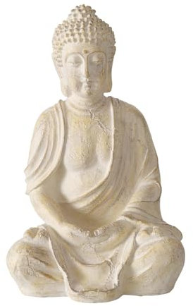 Dekofigur Buddha Lyno Kunstharz Höhe 31 cm beige