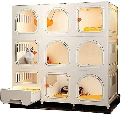 Jaulas Grandes Para Gatos Exterior con Arenero Para Gatos, Ventana de Visualización Transparente y Transpirable Gran Espacio, Partición Libre Solar for Gatos, Perros, Conejos, Erizos ( Size : 106*46.5