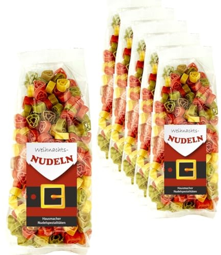 5x 250 g Nudeln Kundengeschenk Weihnachten Nikolaus