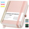 RETTACY Notizbuch A4 kariert, Bullet Journal mit 100 g/m² Dickem Papier, 150 Blatt, Collegeblock für Büro und Schule, Lederhülle, Roségold,21 cm x 29.7 cm