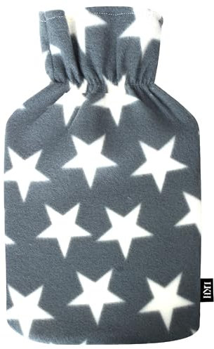 LKH Hot Water Bottle Cover UK 2L Hot Water Bottle Fleece Cover Hot & Cold Compress Washable Super Soft Sherpa Fleece Star Printed Cover Gift for Kids Teen Adults (Only Cover)