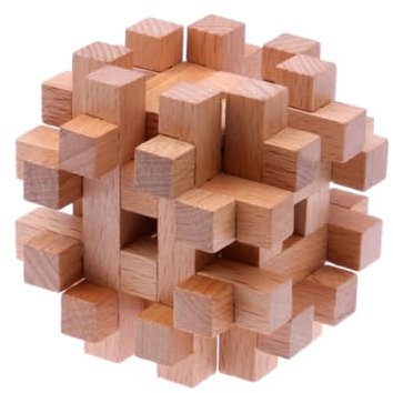 Alasum 1stk Luban-Schloss Spielzeug Für Die Frühe Entwicklung Puzzle-Spielzeug Interlock-Spiel Entsperren 3D-puzzlekugel Intelligenzspielzeug Für Kinder Hölzern