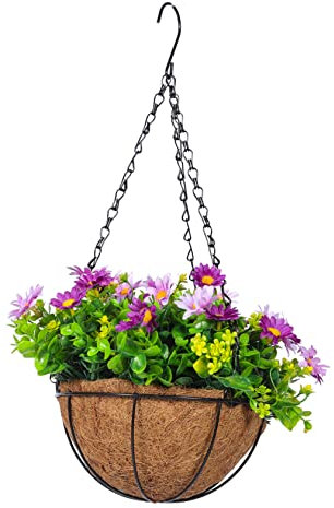 Alipis Maceta Colgante Macetas con Flores Artificiales Vegetación En Maceta Falsa Decoración De Arreglos Flor Artificial con Cesta Plantas Colgantes Falsas El Plastico