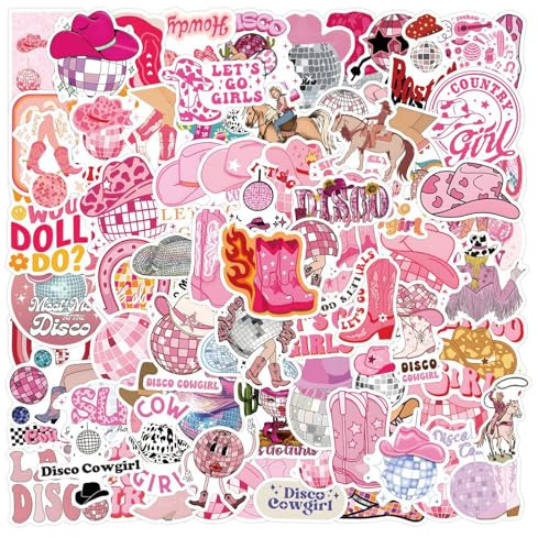 Album von Cowgirl Aufkleber 100 Stücke Niedlich Deko für Auto Laptop Skateboard Fahrrad Moped Motorrad Fahrrad Computer Disco Cowgirl Sticker Set,Geeignet für Erwachsene Kinde