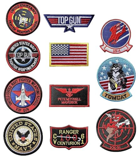 VIDSTW 11 Stück Aufnäher zum Aufbügeln Patches Bestickt Patches zum Aufbügeln Set Air Force Navy Marine Army Jacke Tactical Military Logo Dekorative Applikation für Kleidung Tasche