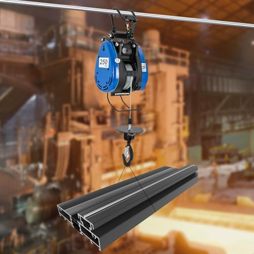 Tragbar Seilwinde Elektrisch Kettenzug Elektrisch Elevator Aufzug 250KG Elektrischer Seilzug mit Kabellose Funkfernbedienung für Garage Werkstatt Materialaufzug, Max. 29M Hubhöhe