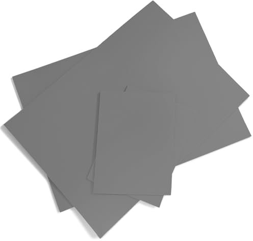 Pizens Linoldruck Platte 4 Stück, Grau Linolplatten für Linolschnitt, Linoleum Print Set für Stempel, Bastel und Druckprojekte (A4+A6)