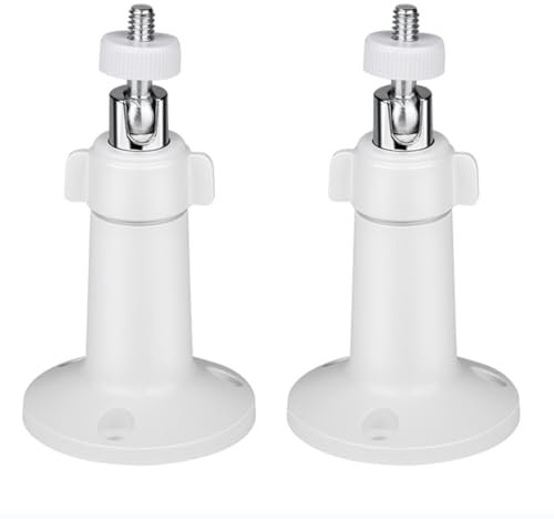 2 Stück Wandhalterung kompatibel mit Ring Stick Up Cam verkabelt/Akku und Ring Indoor Cam (1. Generation) Kamera, verstellbare 360° drehbare Sicherheitshalterung mit 6,35 mm Schraube Eufycam