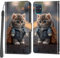 Handyhülle für Samsung Galaxy A51 Hülle, Magnetische Flip Stoßfeste Schutzhülle mit Standfunktion Kartenfächern Klapphülle Handytasche Katze