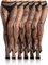 Bencailor 6 Pares Medias Altas de Rejilla para Mujer Medias de Cintura Alta Leggings de Rejilla Gótica con Estampado de Lazo Pantimedias para Halloween(M)