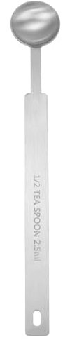 sourcing map Single Measuring Spoon 1/2tsp (1/6tbsp, 2.5ml) Teaspoon/Tablespoon 430 Stainless Steel Single Tiny Square Bowl Measuring Spoon Long Handle Measure Scoop
