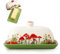 Butter Dish, Cute Butter Dish, Porcelain, High-Quality Ceramic with Colourful Mushroom Patterns, for a Normal 250 g Piece of Butter, Kitchen Decorating, Dishwasher Safe