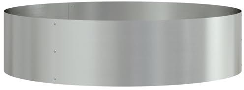 vidaXL Cache-Pot de Jardin Argent 80 x 80 x 20 cm Acier galvanisé, Support de Plante Moderne, Support Rond en Acier Durable, déco Minimaliste pour Jardin, terrasse ou intérieur.