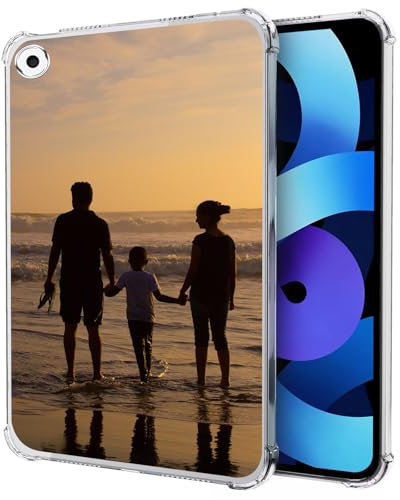 TIANDIMY Personalisierte Tablet Schutzhülle mit Foto für iPad Air 2019,Transparent Ultradünn Stoßfest Silikon Schutzhülle,Individuelle Foto Name Text Hülle -TU9