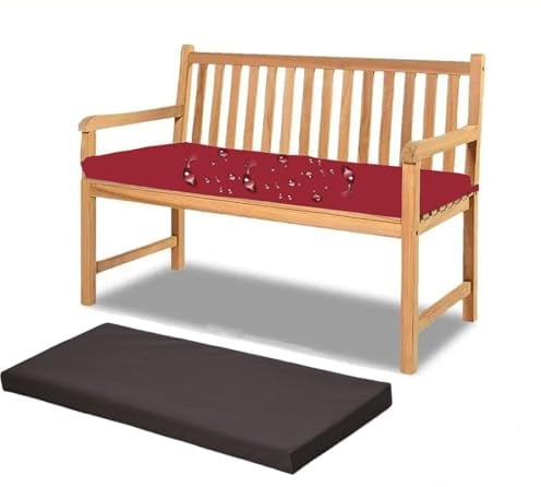 Bankauflage Outdoor 150x60 Wasserfest,5cm Dicke Sitzkissen Bank mit Abnehmbarem Bezug,Rutschfest Sitzauflage Bank,Sitzpolster Bankauflagen,Bankkissen für Gartenbank,Schaukel,Esszimmer,Terrasse,Braun
