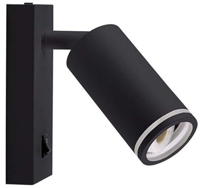SILAMP Applique Murale Noire avec Interrupteur pour Ampoule GU10