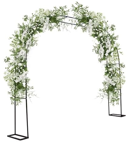 RBFGYIOP Gartenbogen, Rosenbogen Metall & Hochzeitsbogen Gestell, 300x220cm Stabiler Rankbogen für Rosen und Weinreben, Schwarz