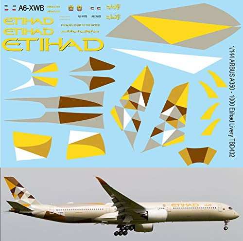1/144 Aufkleber für Airbus A350-1000 Etihad Livery TB-Decal TBD432