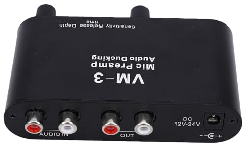 Préampli Micro 36dB Gain Réglable pour Micros Dynamiques et à Condensateur Alliage D'aluminium Noir 1 unité