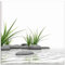 ARTland Wanddeko Glasbilder Wandbild Glas Bild einteilig 20x20 cm Quadratisch Wellness Zen 3D Steine Entspannung Spa Gräser See Modern T6CD