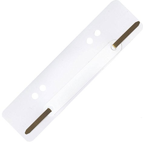 Heftstreifen aus PP-Folie mit Plastikdeckleiste, 3,4 x 15 cm (25 Stück, Weiß)