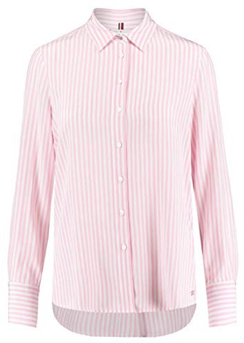 Tommy Hilfiger Fleur Shirt LS Chemise, Rose (Banker STP/Pink Lavender 588), M Femme