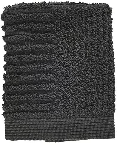 Zone Denmark Classic Waschlappen/kleines Handtuch, 100% Baumwolle, 30 x 30 cm, anthrazitfarben